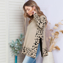  Leopard High Neck Side Slit Oversized Sweater