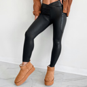  Black V Crossover High Waist Pocketed Leggings