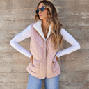  Pink Fleece Lined Quilted Vest Coats