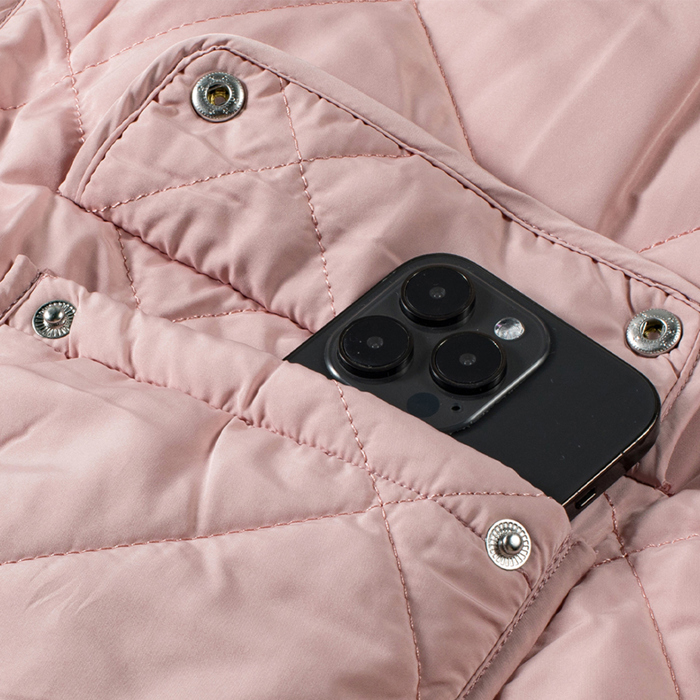 Pink Fleece Lined Quilted Vest Coats