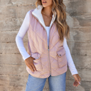  Pink Fleece Lined Quilted Vest Coats