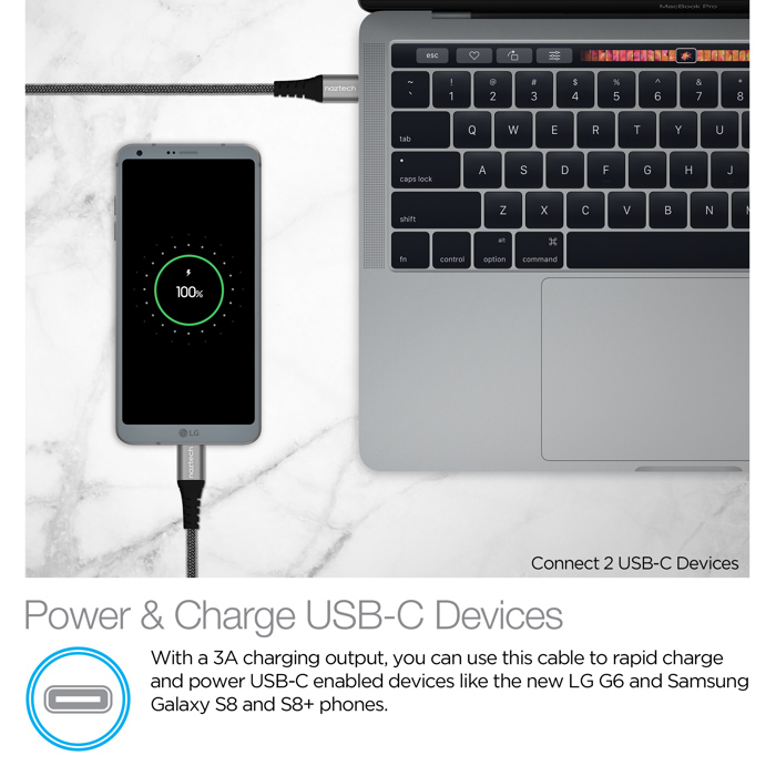 Naztech USB-C to USB-C 2.0 Chg/Snc Cable 4ft Braided