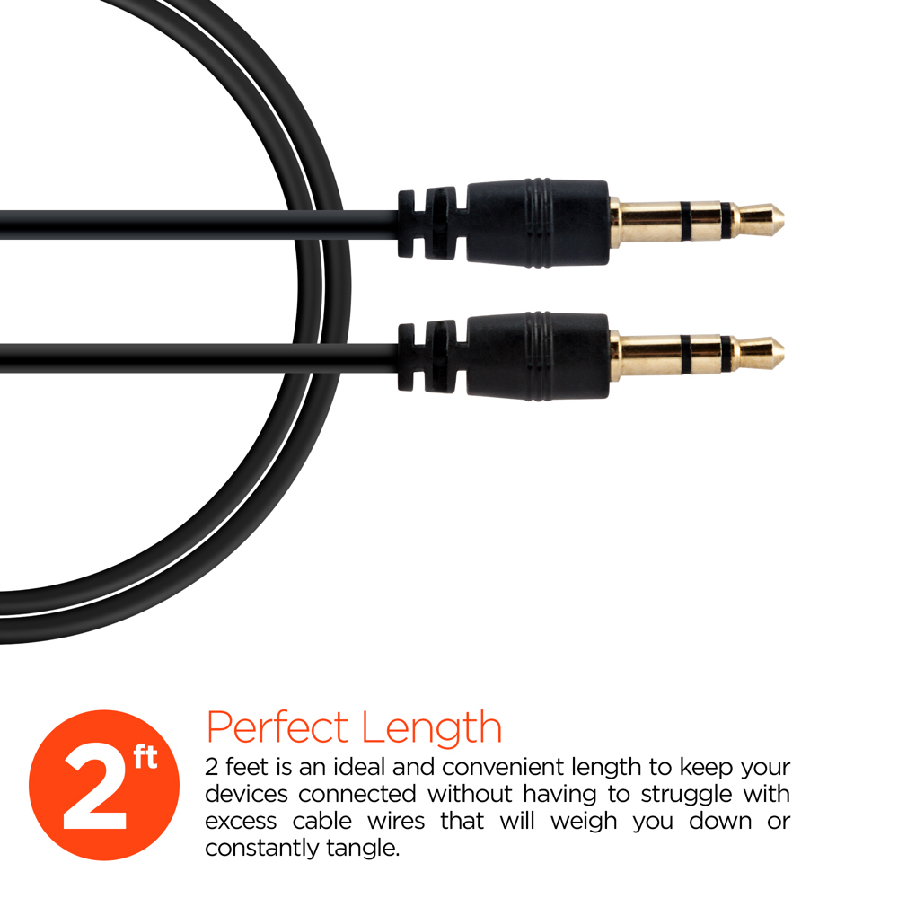 HyperGear 3.5mm Stereo AUX Cable 2ft 