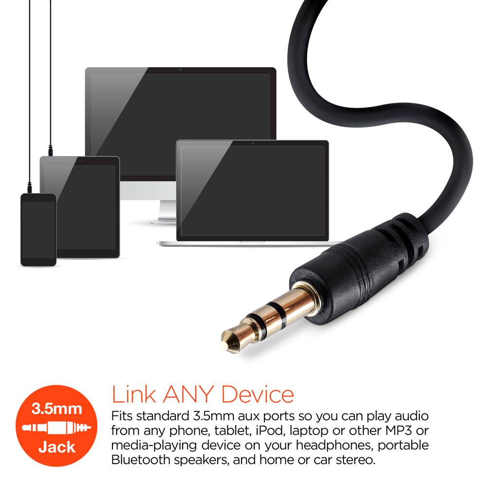 HyperGear 3.5mm Stereo AUX Cable 2ft 