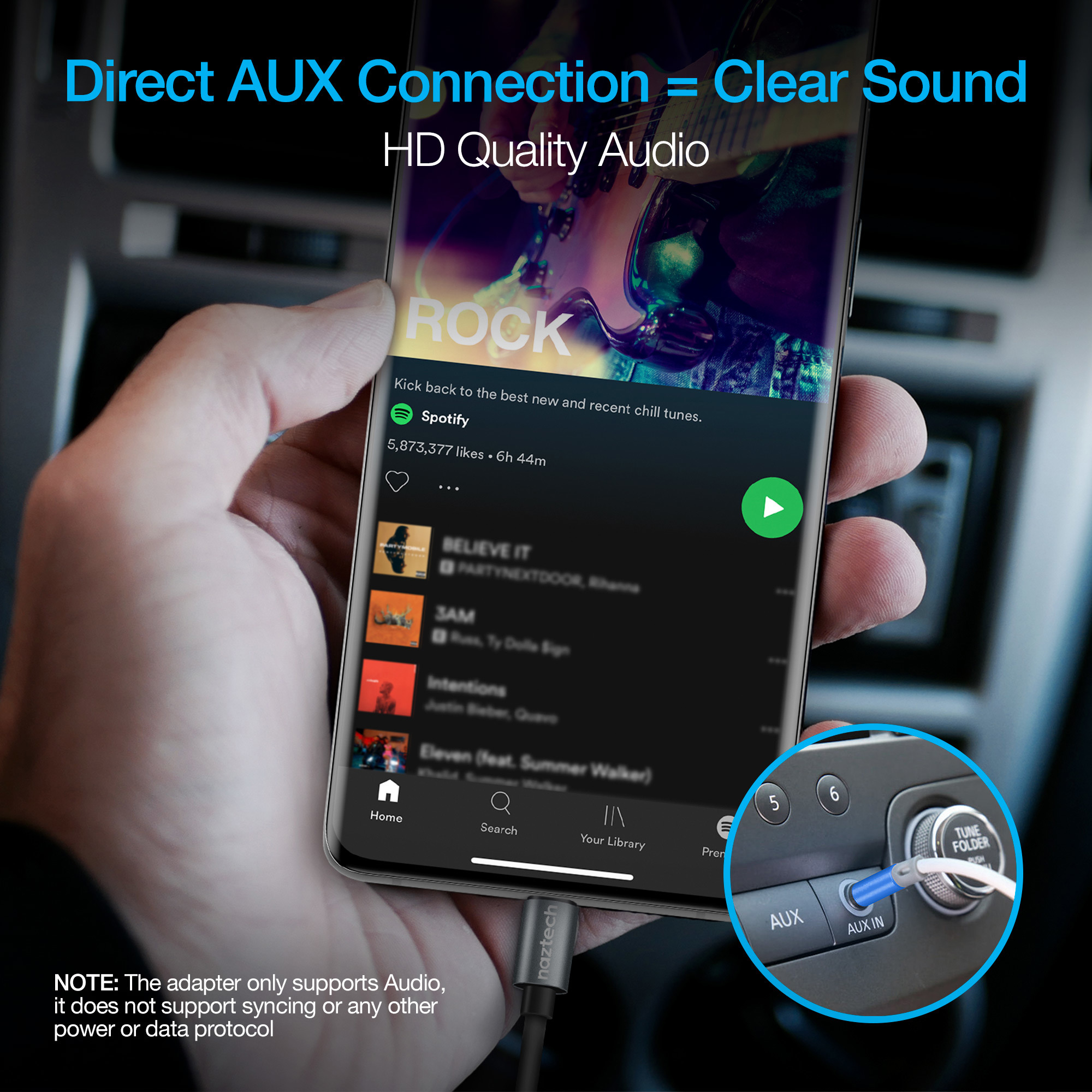 Naztech USBC to 3.5mm Audio Adapter with Plug and Play Convenience Jane