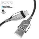  Naztech Titanium USB to MFi Lightning Braided Cable 6ft