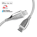 White Naztech Titanium USB-C to Lightning Braided Cable 6ft