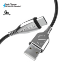 Black Naztech Titanium USB to USB-C Braided Cable 6ft