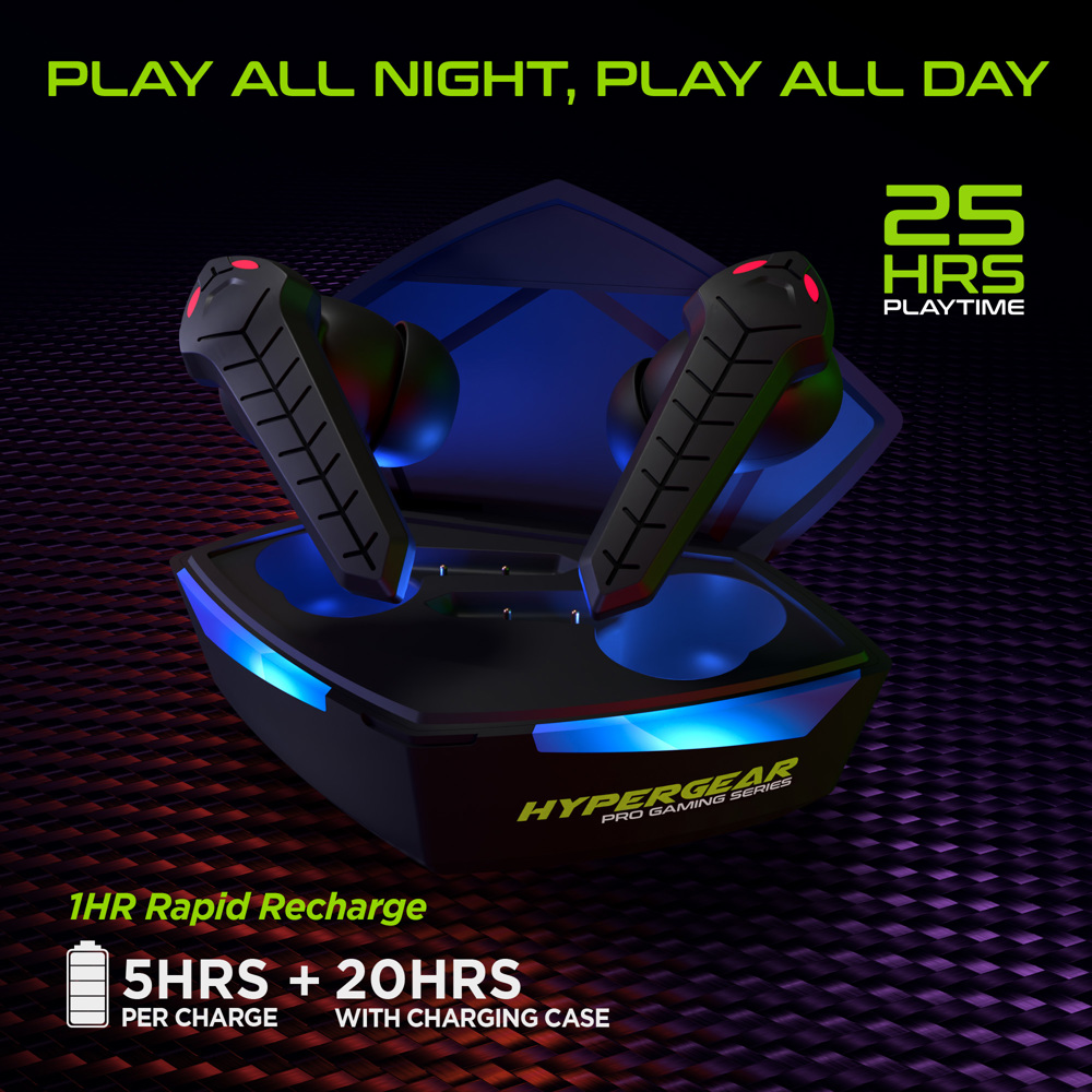 HyperGear CobraStrike True Wireless Gaming Earbuds with No Lag Audio