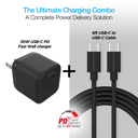  Naztech 30W PD Wall Charger + USB-C to USB-C Cable 6ft for Traveling