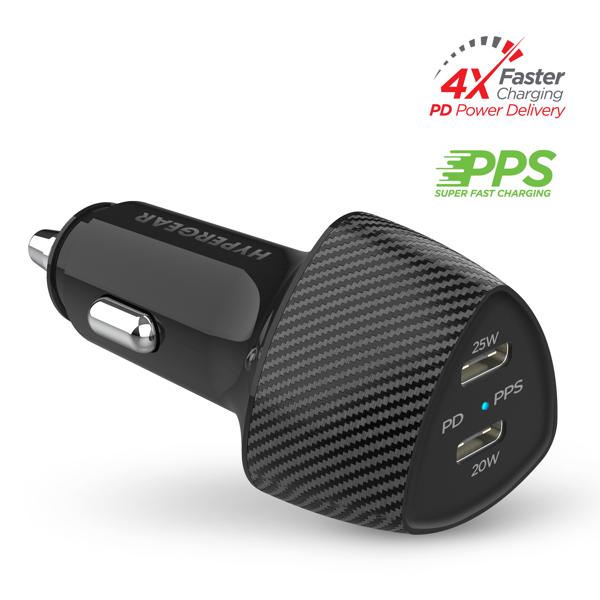 HyperGear SpeedBoost 45W PD Dual Output Car Charger for Multiple Devices 