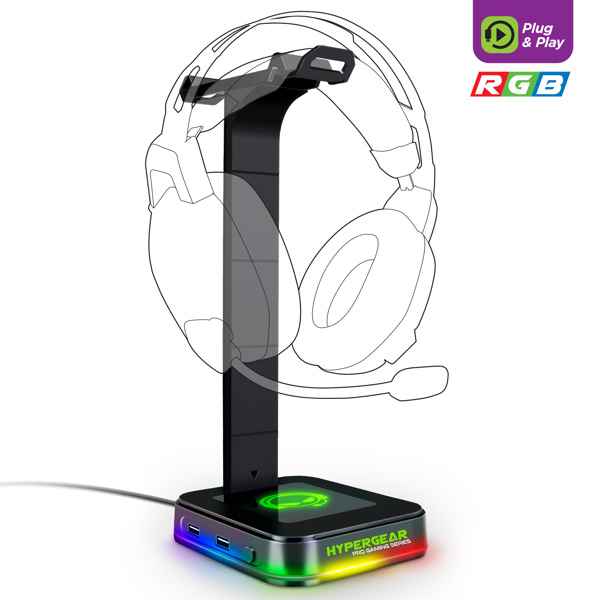 HyperGear RGB Command Station Headset Stand w 6 Color Light Effects 