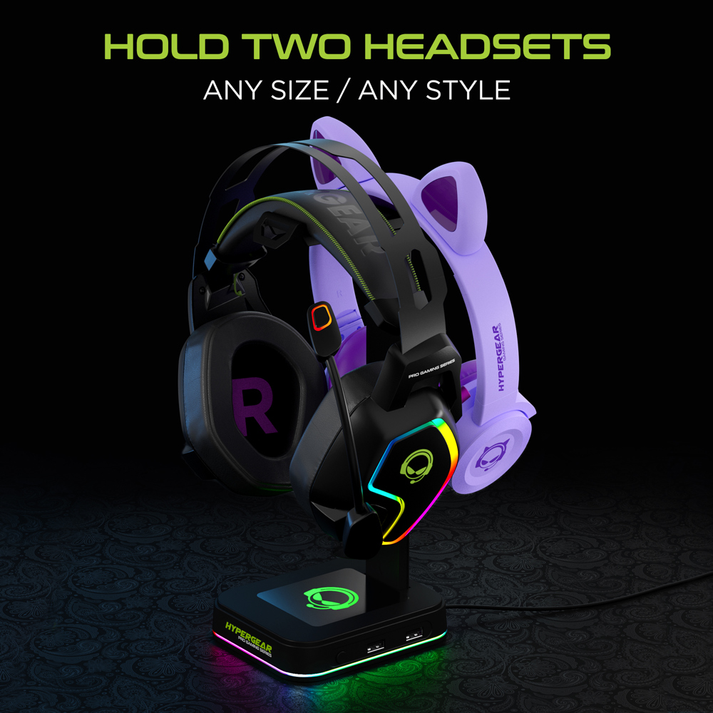 HyperGear RGB Command Station Headset Stand w 6 Color Light Effects 