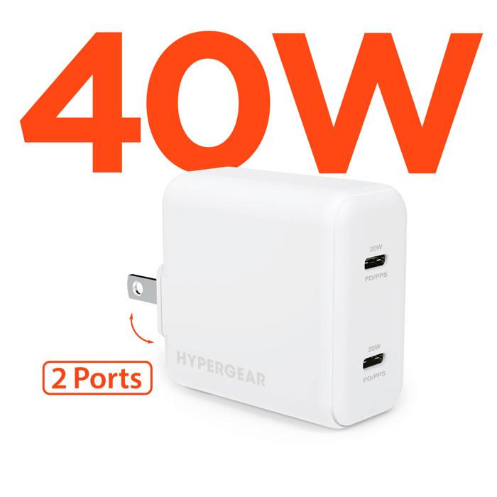 HyperGear PD40W Dual USB-C Wall Charger