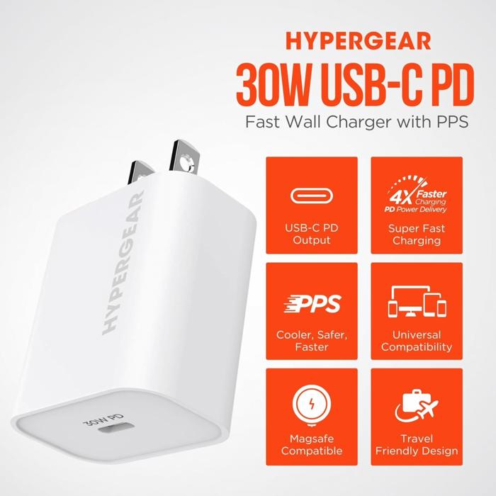 HyperGear 30W USB-C PD Wall Charger