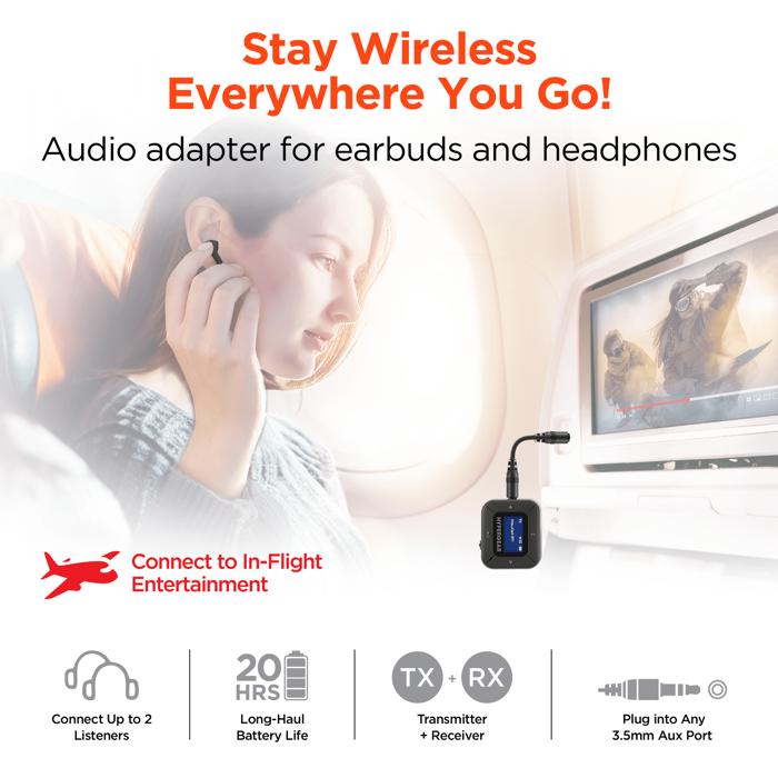 HyperGear IntelliCast Flight Audio Transmitter + Receiver