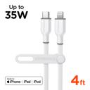 White HyperGear Flexi PRO USB-C to Lightning Cable 4ft