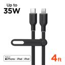 Black HyperGear Flexi PRO USB-C to Lightning Cable 4ft