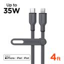 Gray HyperGear Flexi PRO USB-C to Lightning Cable 4ft