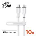 White HyperGear Flexi PRO USB-C to Lightning Cable 10ft