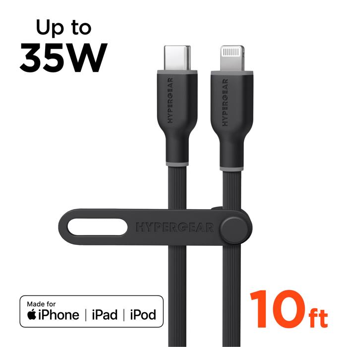 HyperGear Flexi PRO USB-C to Lightning Cable 10ft