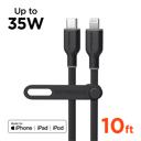 Black HyperGear Flexi PRO USB-C to Lightning Cable 10ft