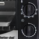 Black Better Chef 9L Toaster Oven Broiler with Slide-Out Rack and Bake Tray