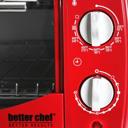 Red Better Chef 9L Toaster Oven Broiler with Slide-Out Rack and Bake Tray