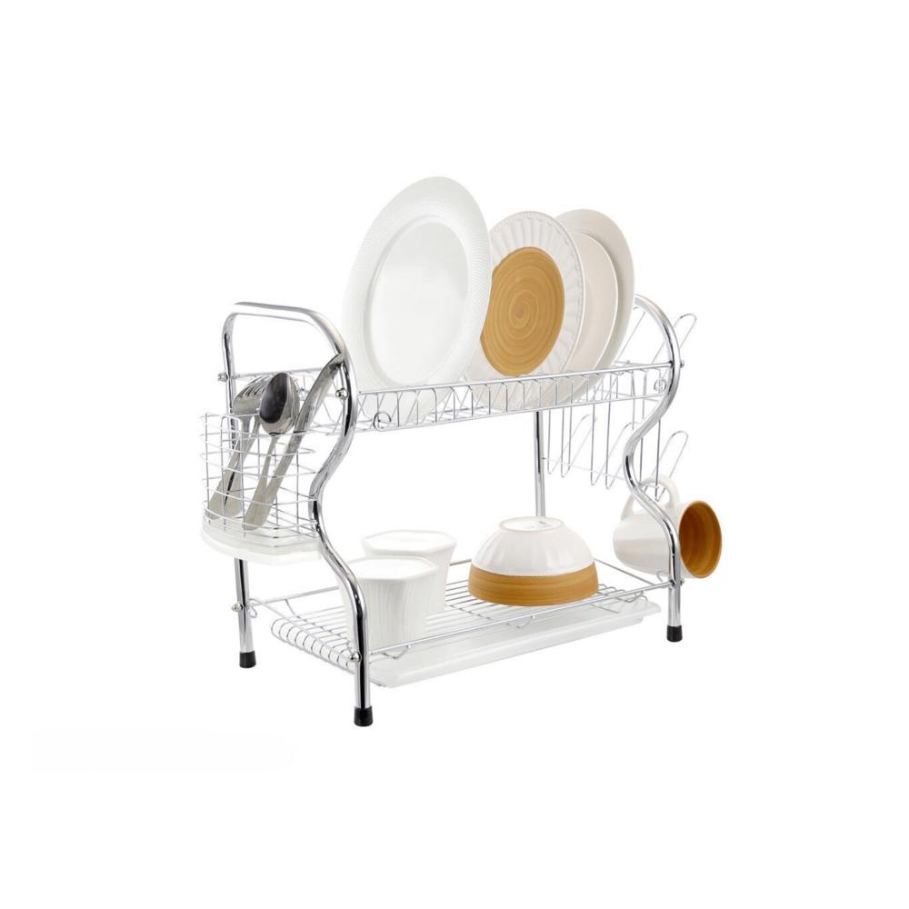 Better Chef 16" 2-Level Chrome-Plated R-Shaped Dish Rack