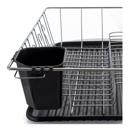 Black Better Chef 16" Chrome-Plated Metal Dish Rack with Drain Tray