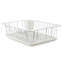 White Better Chef 16" Chrome-Plated Metal Dish Rack with Drain Tray