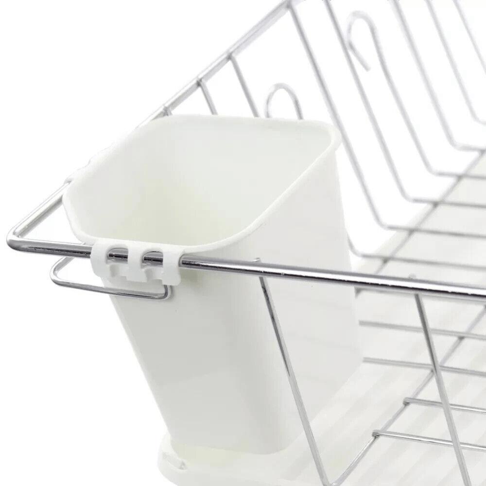 Better Chef 16" Chrome-Plated Metal Dish Rack with Drain Tray