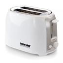 White Better Chef Deluxe Cool Touch Wide-Slot 2-Slice Toaster with Stainless Accents