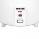 White Better Chef 5-Cup - 10-Cup Cooked - Rice Cooker with Steamer and Non-Stick Pot