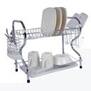 Silver Better Chef 22" 2-Level Chrome-Plated R-Shaped Dish Rack