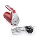 Red Better Chef 5-Speed 150W Hand Mixer with Silver Accents and Storage Clip