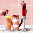 Red Better Chef 200W DualPro Immersion Blender Hand-Mixer with Cup and Beater