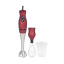 Red Better Chef 200W DualPro Immersion Blender Hand-Mixer with Cup and Beater