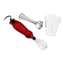 Red Better Chef 200W DualPro Immersion Blender Hand-Mixer with Cup and Beater