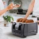 Black Better Chef Wide Slot 4-Slice Dual Control Toaster