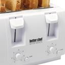 White Better Chef Wide Slot 4-Slice Dual Control Toaster