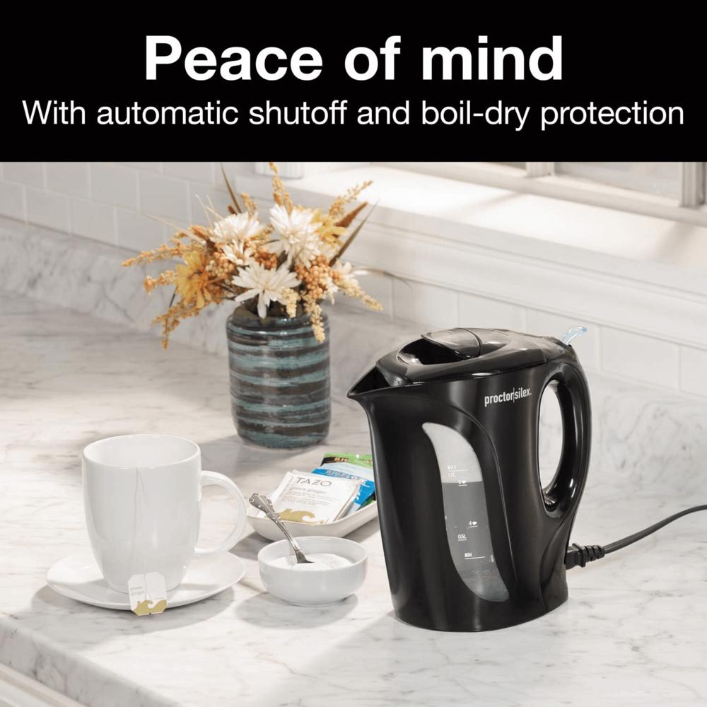 Proctor Silex 1.0 Liter Electric Tea Kettle Water-Boiler and Heater