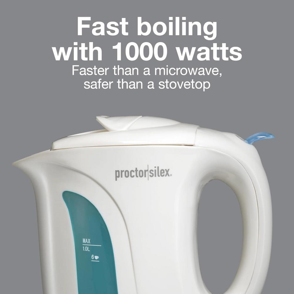 Proctor Silex 1.0 Liter Electric Tea Kettle Water-Boiler and Heater