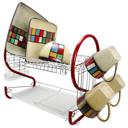 Red Better Chef 22" 2-Level Colored-Chrome-Plated S-Shaped Dish Rack