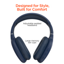 Blue HyperGear VIBE Wireless Bluetooth Headphones w Extended Battery Life