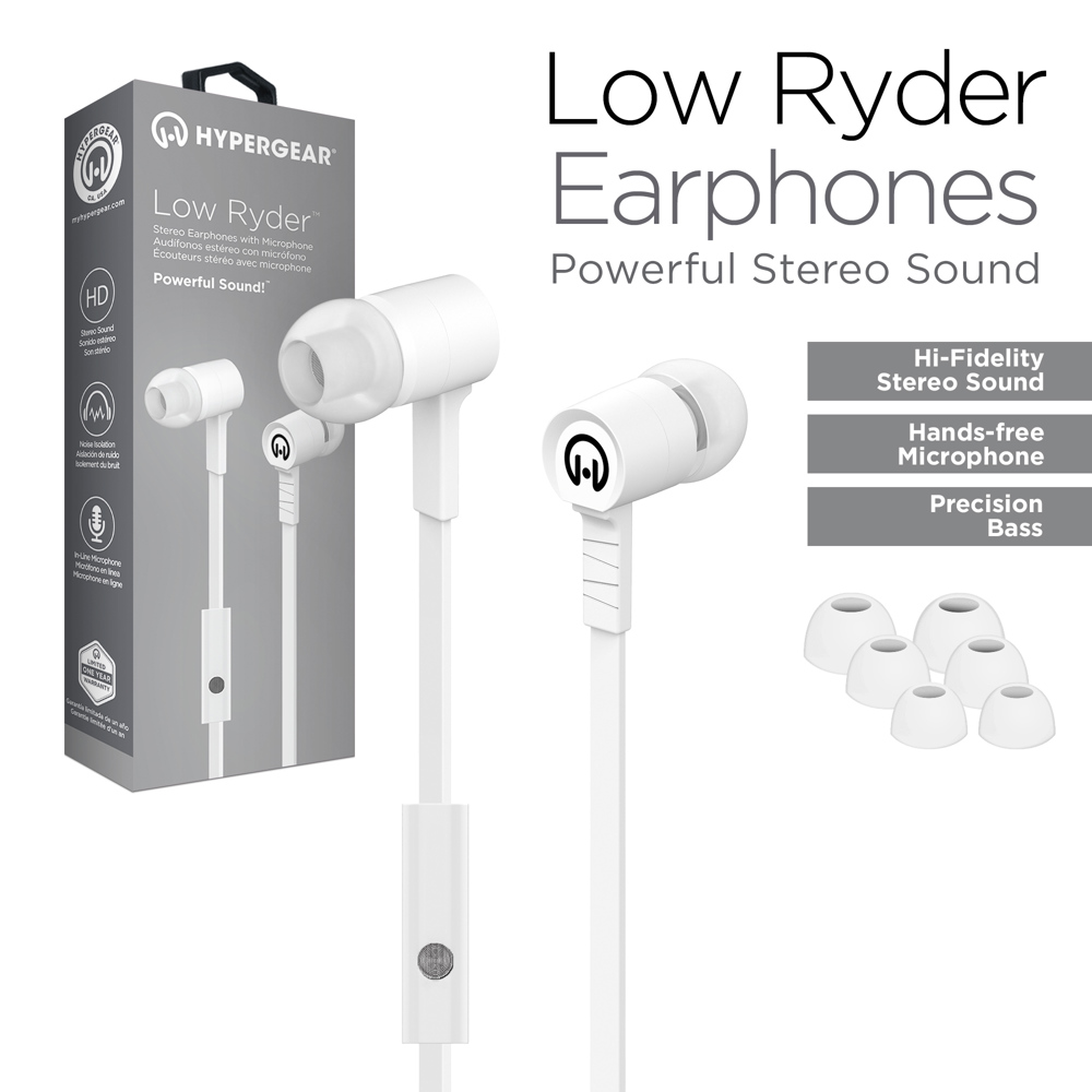 HyperGear Low Ryder Earphones w Mic 3.5mm