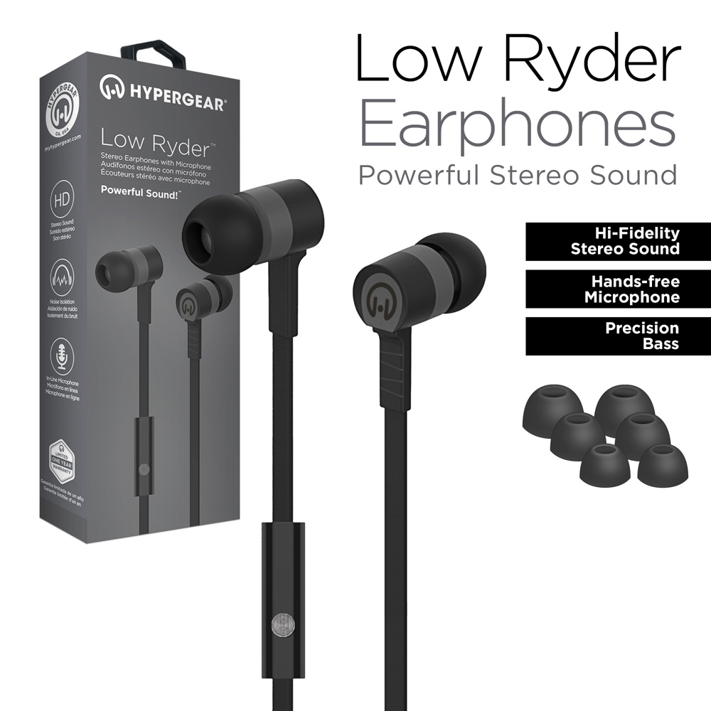 HyperGear Low Ryder Earphones w Mic 3.5mm