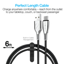 Black Naztech Titanium USB to USB-C Braided Cable 6ft