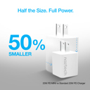 White Naztech 20W PD Mini Fast Wall Charger