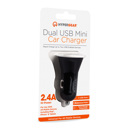 Black HyperGear Dual USB 2.4A Rubberized Vehicle Charger Gen-2